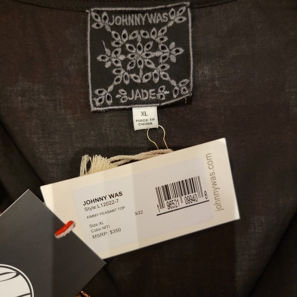 NWT Johnny Was Kimmy Peasant Top - Picture 4 of 6